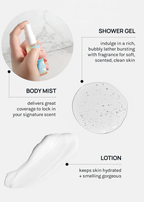 AOA -  Lotion, Shower Gel & Body Mist Set (Set de lotion, gel douche et brume corporelle)