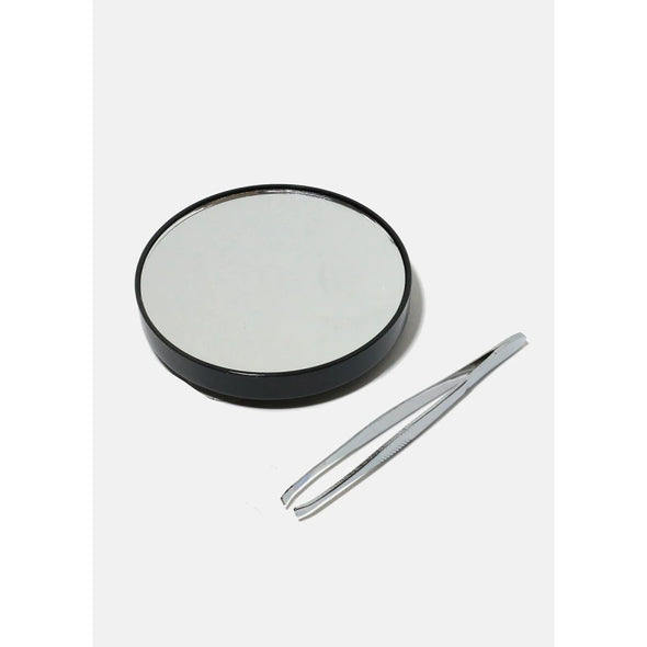 CALA - 5X Magnifying Mirror & Tweezer (Miroir grossissant 5X et pince à épiler)