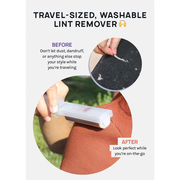 OKI - Travel Size Washable Reusable Lint Remover (Outil de voyage lavable et réutilisable pour éliminer les peluches)