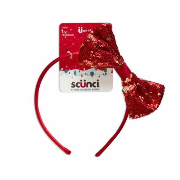 Scunci - Glitter Bow Tie, Headband (Bandeau nœud papillon pailleté)