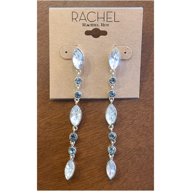 Rachel Roy - Grey and Clear, Crystal Drop Earrings (Boucles d'oreilles en cristal gris et clair)