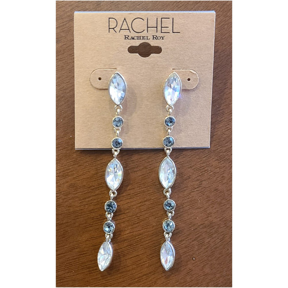 Rachel Roy - Grey and Clear, Crystal Drop Earrings (Boucles d'oreilles en cristal gris et clair)