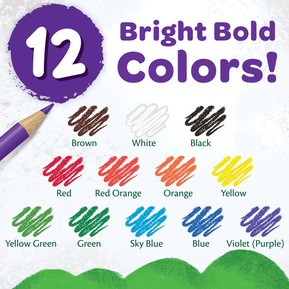 Crayola - Colored Pencil Set, 12-Colors (Ensemble de crayons de couleur, 12 couleurs)