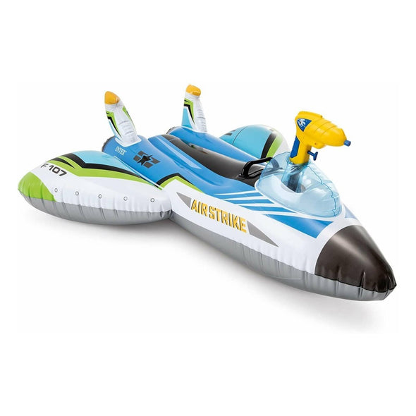 Intex - Inflatable Ride-On Plane + Water Gun , 57536 (Avion gonflable à monter + pistolet à eau)