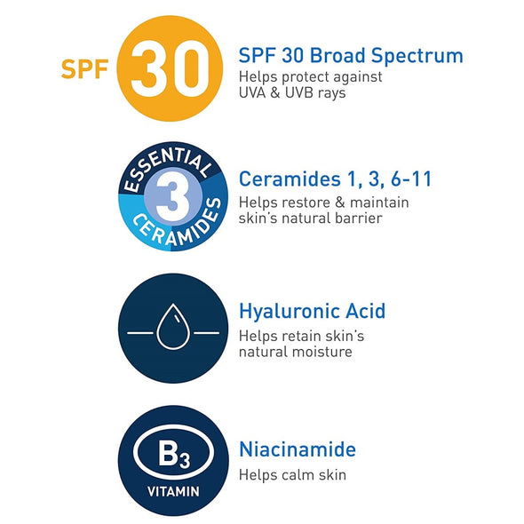 CeraVe - AM Facial Moisturizing Lotion SPF 30, 3oz (Lotion hydratante pour le visage AM FPS 30)