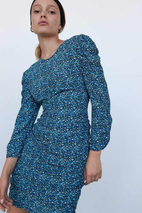 Zara - Printed Dress With Draping