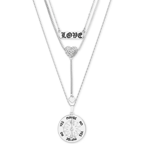 Steve Madden -  Heart "Love" Layered Pendant Necklace (Collier à pendentif de coeur "Love")