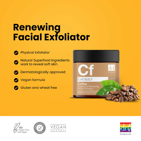 Dr Botanicals - Coffee Superfood Renewing Facial Exfoliator, 50 mL (Exfoliant facial régénérant au café Superfood)
