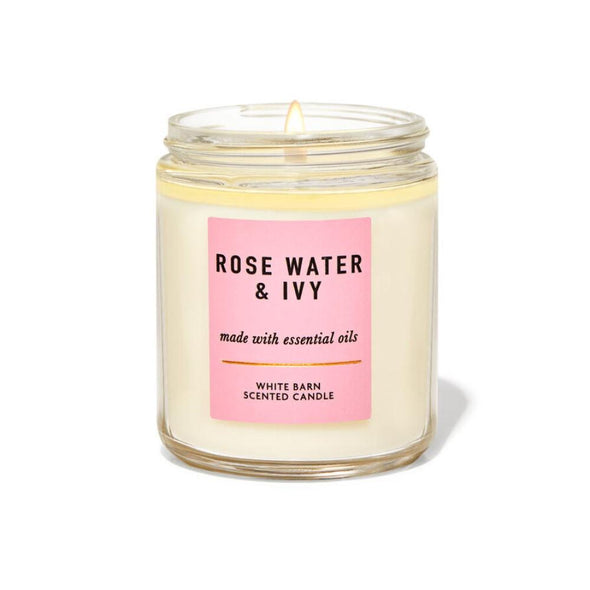 Single Wick Candle (Bougie à mèche unique) - Rose Water & Ivy