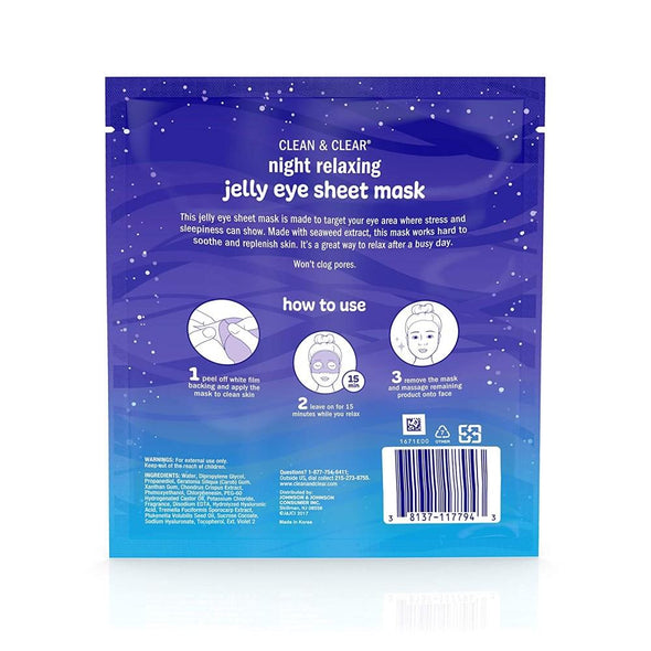 Clean & Clear - Relaxing Jelly Eye Sheet Mask (Masque en gelée relaxant pour les yeux)