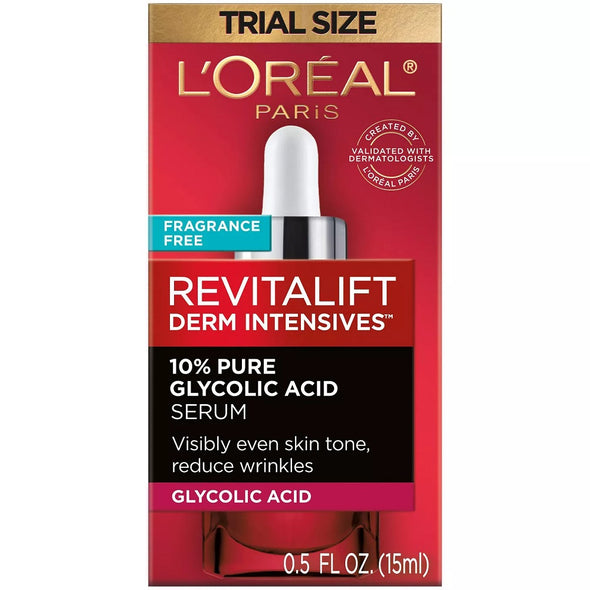 L'Oréal - Revitalift Derm Intensives 10% Pure Glycolic Acid Face Serum, 15 mL (Sérum visage à l'acide glycolique pur à 10%, 15 mL)