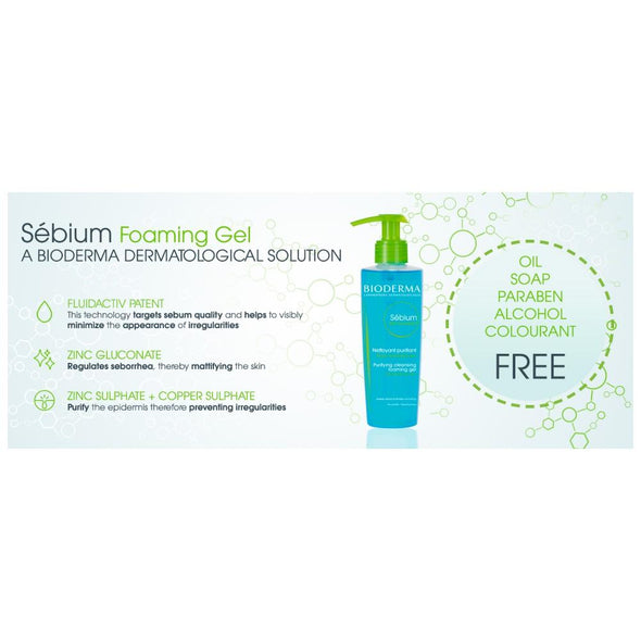 Bioderma - Sébium, Purifying Cleansing Foaming Gel 200 mL (Gel moussant nettoyant purifiant)