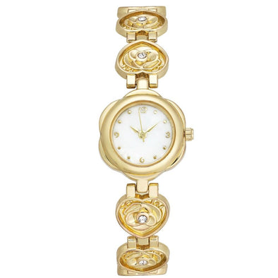 Charter Club - Women’s Gold-Tone Pave Rose Heart-Link Watch (Montre pour femmes couleur or avec bracelet en forme de cœur pavé de rose)