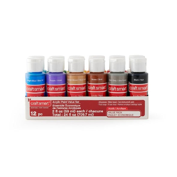 Craft Smart - 12 ct. Acrylic Paint Value Pack (12 pots Peinture acrylique)