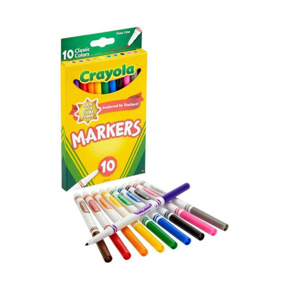 Crayola - Classic Thin Line Marker Set, 10-Colors (Boîte Classique de 10 marqueurs à ligne fine)