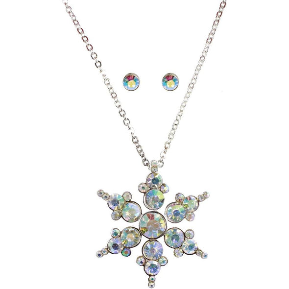 Macy's - Holiday Lane, Snowflake Earrings and Necklace set (Ensemble boucles d'oreilles et collier, flocon de neige)
