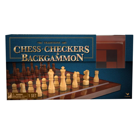 Traditions - 3 in 1, Chess, Checkers and Backgammon (3 en 1, échecs, dames et backgammon)