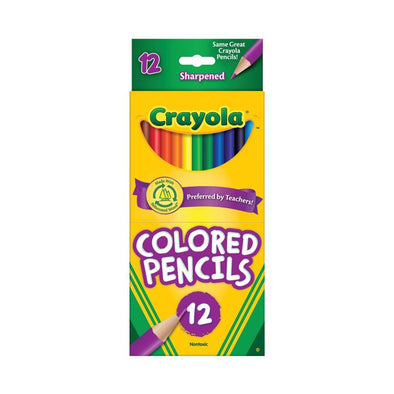 Crayola - Colored Pencil Set, 12-Colors (Ensemble de crayons de couleur, 12 couleurs)