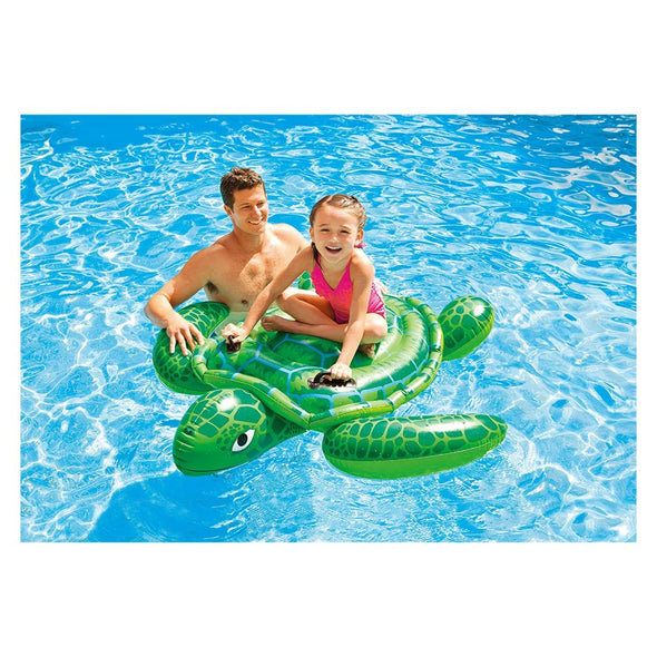 Intex - Lil' Sea Turtle Ride-On Inflatable Pool Float, 57524 (Flotteur gonflable pour piscine à monter, Petite tortue de mer)