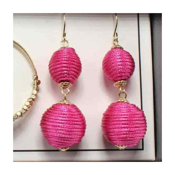 Bijoux Bar - 3 Pair Earrings Set, Pink (Ensemble de 3 paires de boucles d'oreilles, Rose)