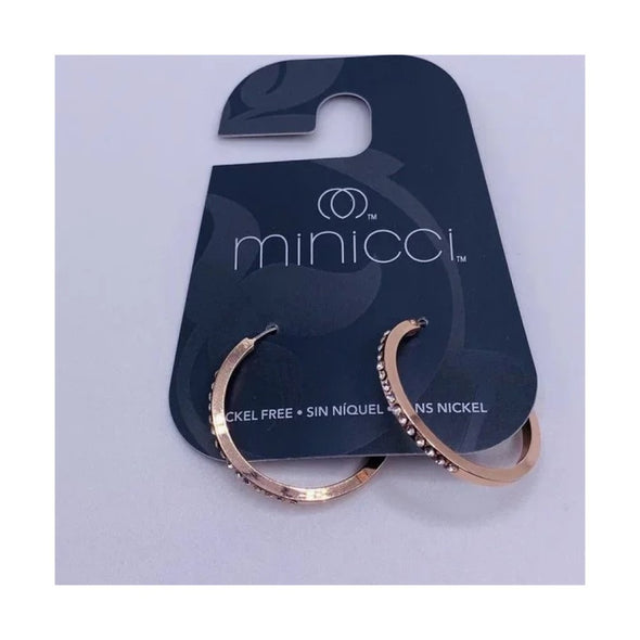 Minicci - Hoop Earrings with Crystals (Boucles d'oreilles cerceau avec des cristaux)