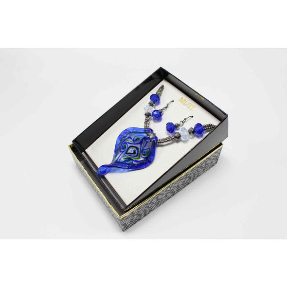 Mixit - Murano Glass Pendant Necklace & Earring Set (Ensemble de collier et de boucles d'oreilles en verre)
