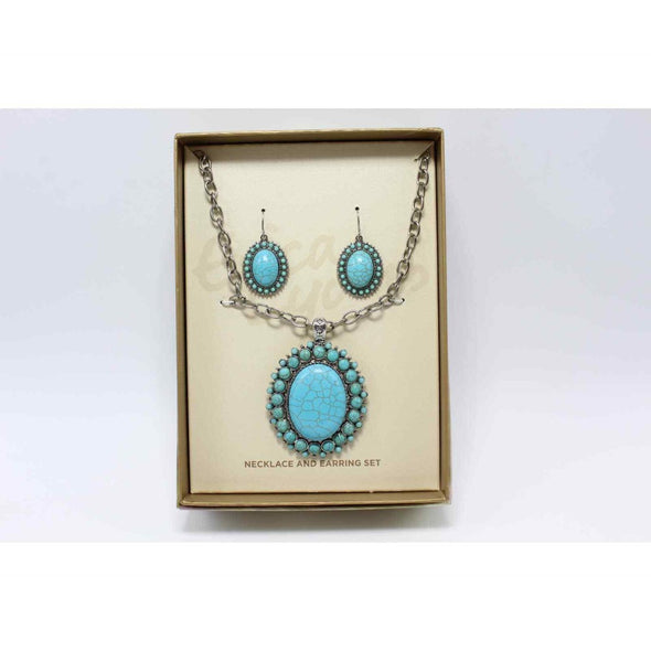 Erica Lyons - Turquoise Pendant Necklace & Earring Set (Ensemble collier et boucles d'oreilles avec pendentifs turquoise)