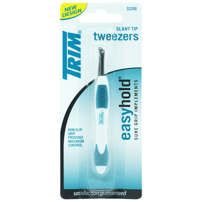 Trim - Slant Tips Tweezers, with non-slip grip (Pince à épiler à bouts obliques, avec poignée antidérapante)
